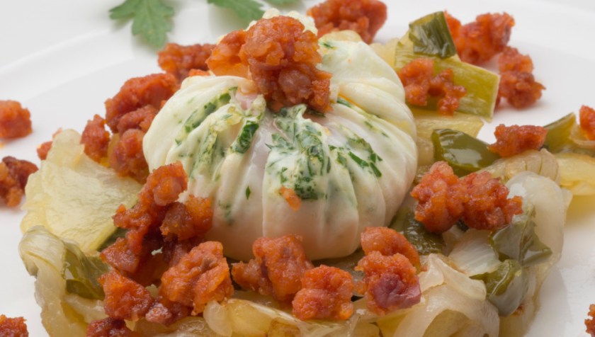 patatas,txistorra,huevo